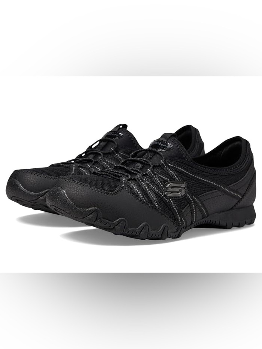 Skechers Women's Bikers Lite Relive slip-on sneakers bungee lace athletic 10 gym
